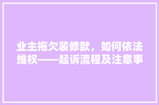 业主拖欠装修款，如何依法维权——起诉流程及注意事项