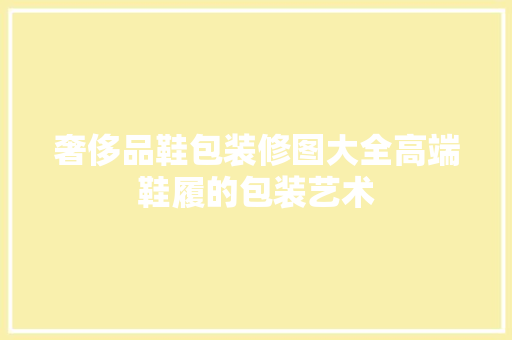 奢侈品鞋包装修图大全高端鞋履的包装艺术