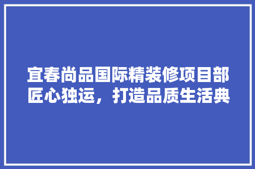 宜春尚品国际精装修项目部匠心独运，打造品质生活典范
