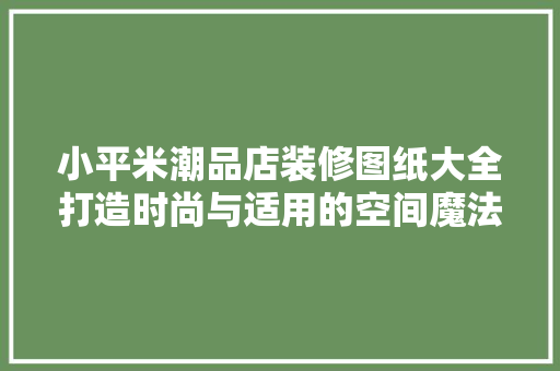 小平米潮品店装修图纸大全打造时尚与适用的空间魔法