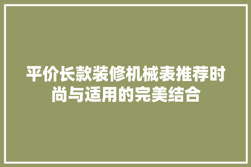 平价长款装修机械表推荐时尚与适用的完美结合