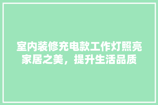 室内装修充电款工作灯照亮家居之美，提升生活品质