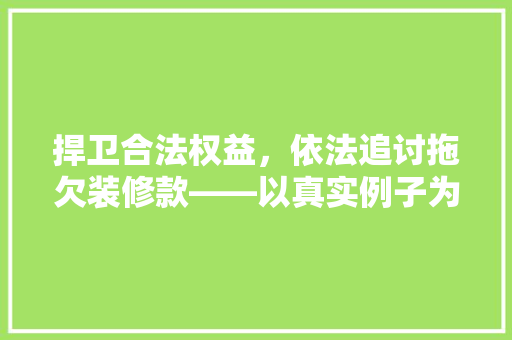 捍卫合法权益，依法追讨拖欠装修款——以真实例子为基础的起诉状范文
