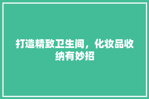 打造精致卫生间，化妆品收纳有妙招