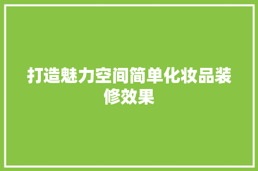 打造魅力空间简单化妆品装修效果