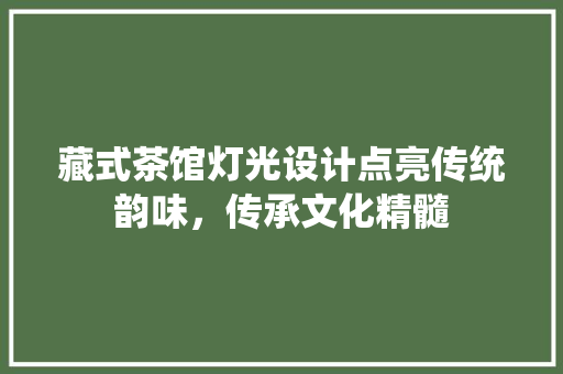 藏式茶馆灯光设计点亮传统韵味，传承文化精髓