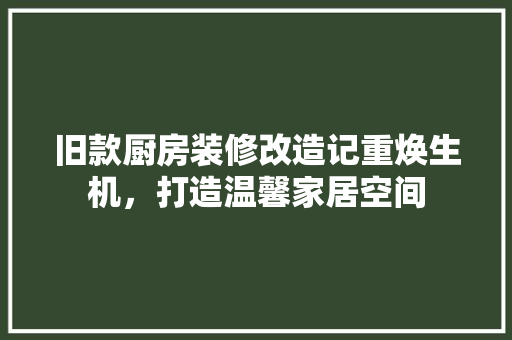 旧款厨房装修改造记重焕生机，打造温馨家居空间  第1张