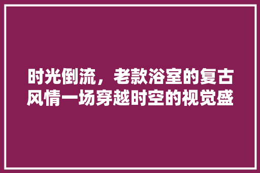 时光倒流，老款浴室的复古风情一场穿越时空的视觉盛宴