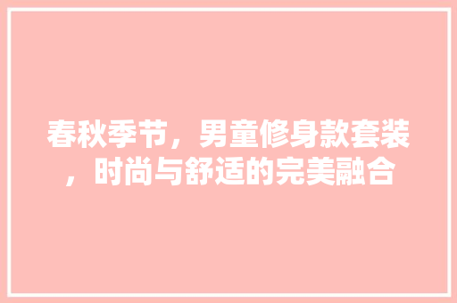 春秋季节，男童修身款套装，时尚与舒适的完美融合