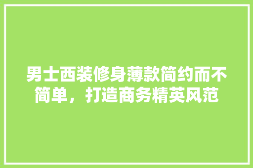 男士西装修身薄款简约而不简单，打造商务精英风范