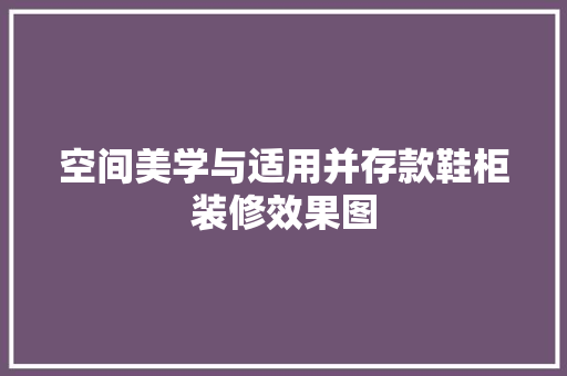 空间美学与适用并存款鞋柜装修效果图