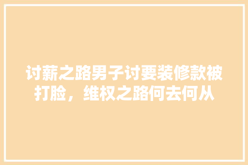 讨薪之路男子讨要装修款被打脸，维权之路何去何从