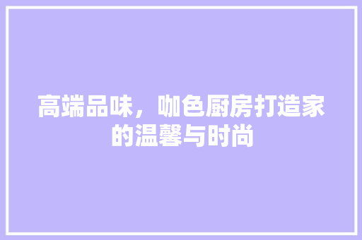 高端品味，咖色厨房打造家的温馨与时尚
