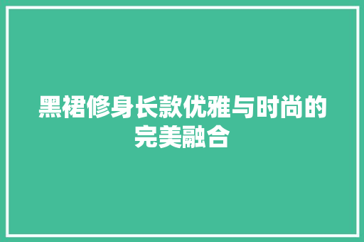 黑裙修身长款优雅与时尚的完美融合
