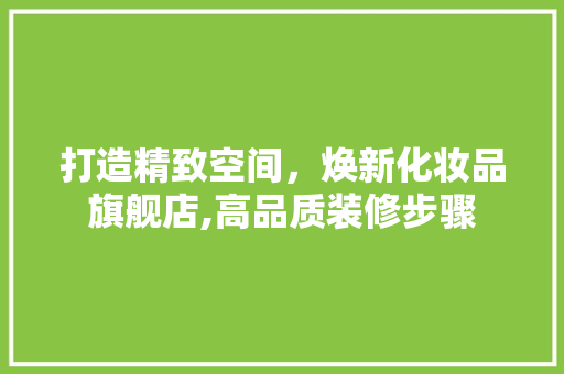 打造精致空间，焕新化妆品旗舰店,高品质装修步骤