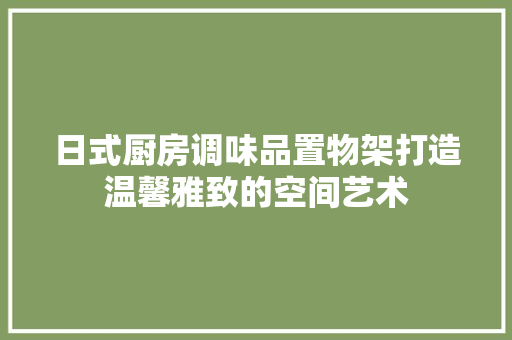 日式厨房调味品置物架打造温馨雅致的空间艺术