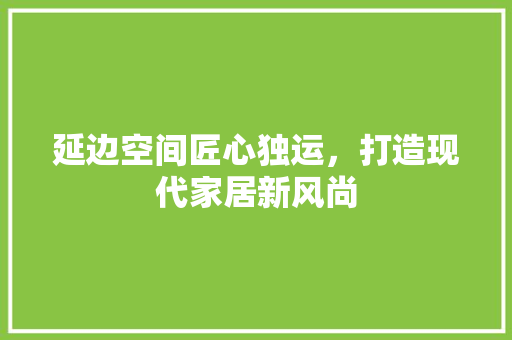 延边空间匠心独运，打造现代家居新风尚