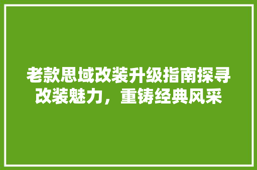 老款思域改装升级指南探寻改装魅力，重铸经典风采