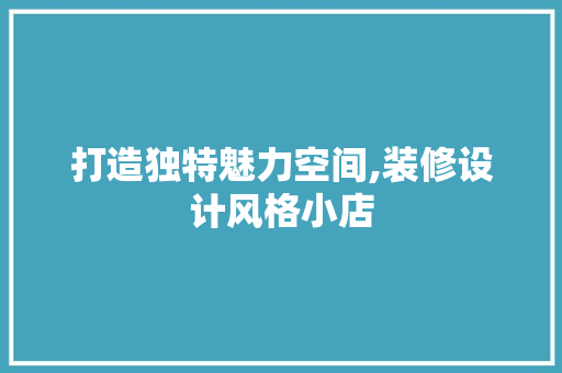 打造独特魅力空间,装修设计风格小店