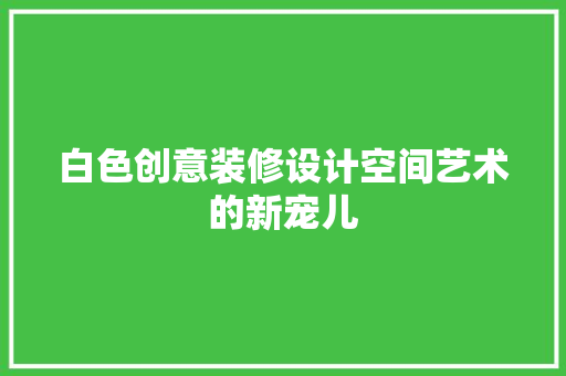 白色创意装修设计空间艺术的新宠儿