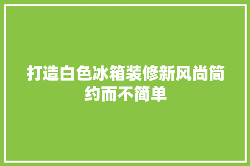 打造白色冰箱装修新风尚简约而不简单