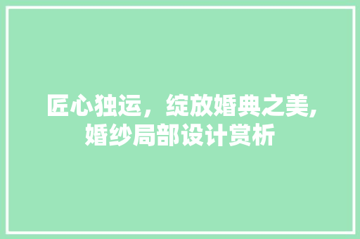 匠心独运，绽放婚典之美,婚纱局部设计赏析