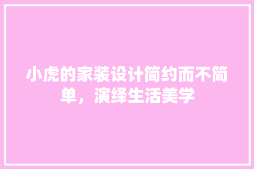 小虎的家装设计简约而不简单，演绎生活美学