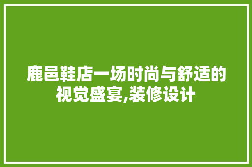 鹿邑鞋店一场时尚与舒适的视觉盛宴,装修设计