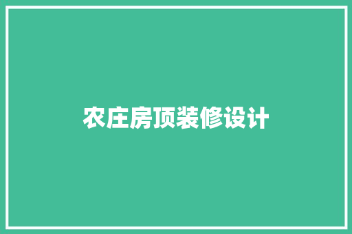 农庄房顶装修设计