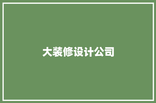 大装修设计公司