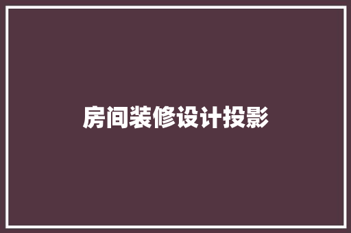 房间装修设计投影