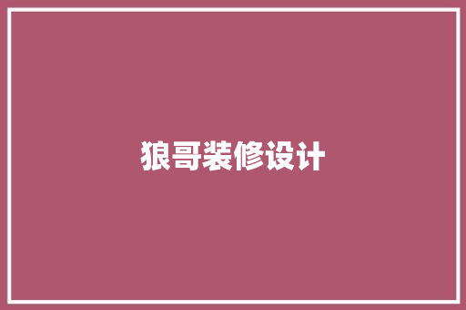 狼哥装修设计