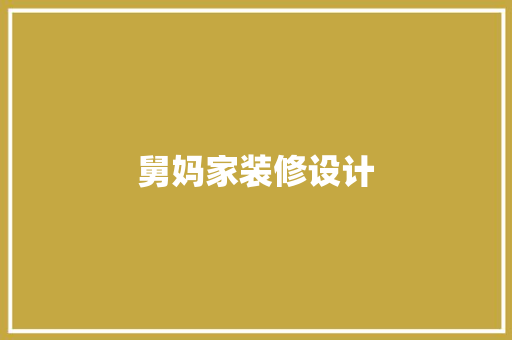 舅妈家装修设计