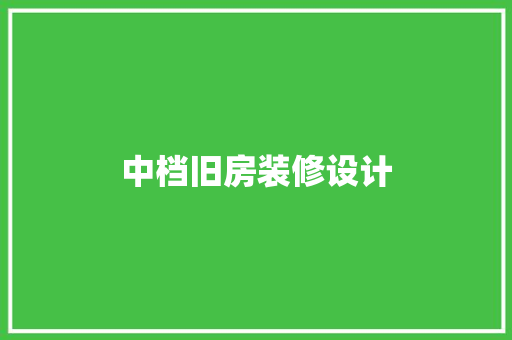 中档旧房装修设计