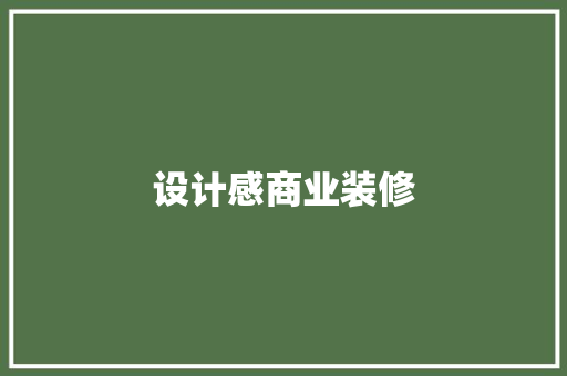 设计感商业装修